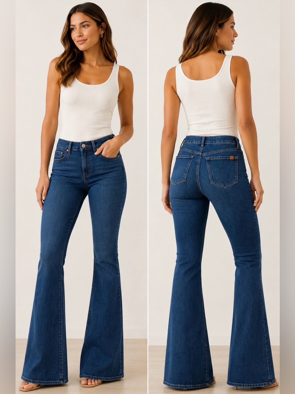 Jessica Simpson Dark Blue High-Rise Flare Jeans